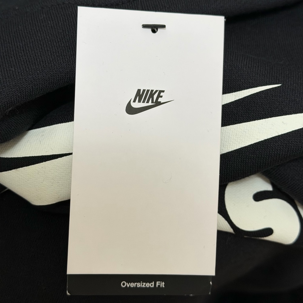 Nike Sportswear NWT Oversized Fleece Crew Neck Sweatshirt Black Women’s Small - Picture 7 of 14